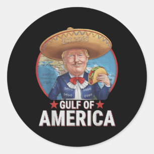 Sticker Rond Drapeau Américain G 2025 Du Golfe Des Etats-Unis E