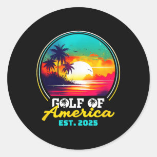 Sticker Rond Drapeau Américain G 2025 Du Golfe Des Etats-Unis E