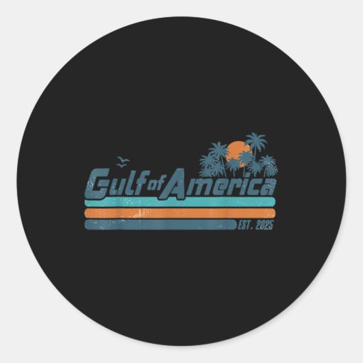 Sticker Rond Drapeau Américain G 2025 Du Golfe Des Etats-Unis E (Devant)