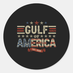 Sticker Rond Drapeau Américain G 2025 Du Golfe Des Etats-Unis E