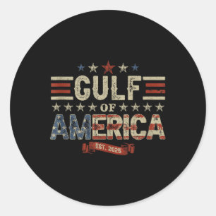 Sticker Rond Drapeau Américain G 2025 Du Golfe Des Etats-Unis E