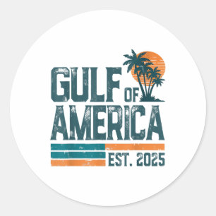 Sticker Rond Drapeau Américain G 2025 Du Golfe Des Etats-Unis E