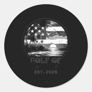 Sticker Rond Drapeau Américain G 2025 Du Golfe Des Etats-Unis E