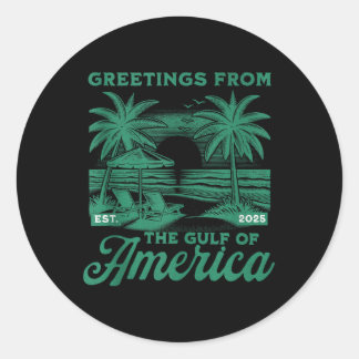 Sticker Rond Drapeau Américain G 2025 Du Golfe Des Etats-Unis E