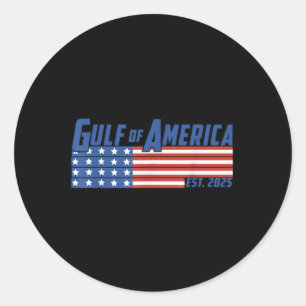 Sticker Rond Drapeau Américain G 2025 Du Golfe Des Etats-Unis E