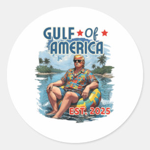 Sticker Rond Drapeau Américain G 2025 Du Golfe Des Etats-Unis E