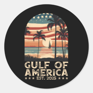 Sticker Rond Drapeau Américain G 2025 Du Golfe Des Etats-Unis E