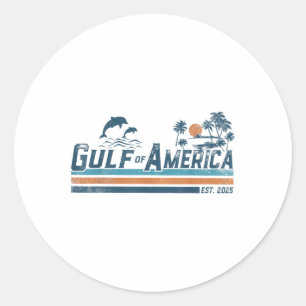 Sticker Rond Drapeau Américain G 2025 Du Golfe Des Etats-Unis E