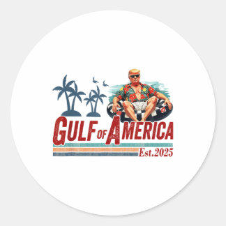 Sticker Rond Drapeau Américain G 2025 Du Golfe Des Etats-Unis E