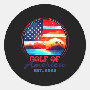 Sticker Rond Drapeau Américain G 2025 Du Golfe Des Etats-Unis E