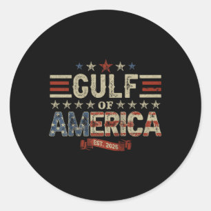 Sticker Rond Drapeau Américain G 2025 Du Golfe Des Etats-Unis E