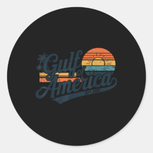 Sticker Rond Drapeau Américain G 2025 Du Golfe Des Etats-Unis E