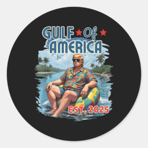 Sticker Rond Drapeau Américain G 2025 Du Golfe Des Etats-Unis E