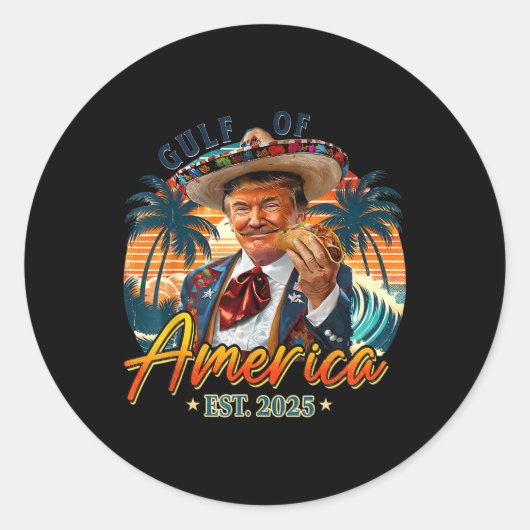 Sticker Rond Drapeau Américain G 2025 Du Golfe Des Etats-Unis E (Devant)