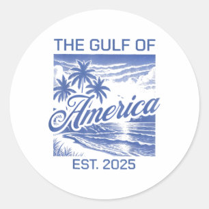 Sticker Rond Drapeau Américain Golfe Des Etats-Unis Est 2025
