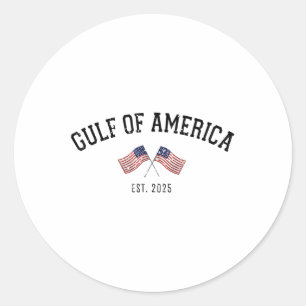 Sticker Rond Drapeau Américain Gul-f Retro Of America Est 2025