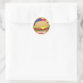 Sticker Rond Drapeau américain Hamburger (Sac)