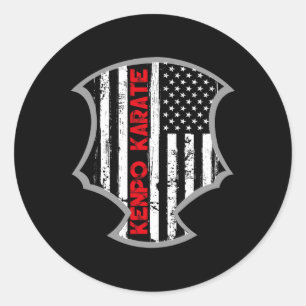 Sticker Rond Drapeau Américain Kenpo Karate détendu Karate Patr