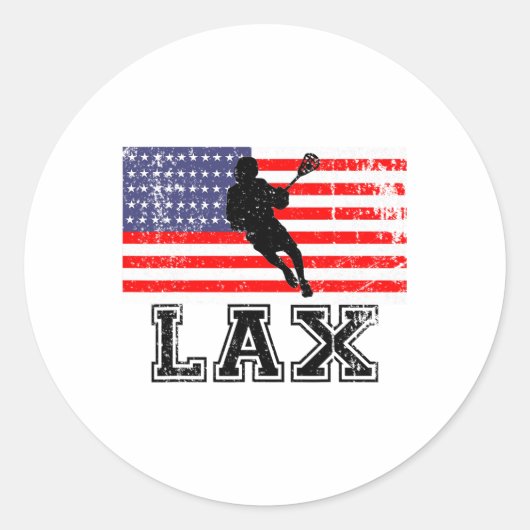 Sticker Rond Drapeau américain Lacrosse (Devant)