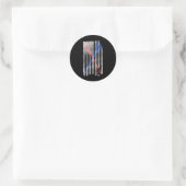 Sticker Rond Drapeau américain Lacrosse (Sac)