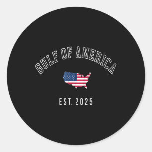Sticker Rond Drapeau Américain M Du Golfe Retro Of Usa America 