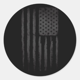 Sticker Rond Drapeau américain noir