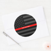 Sticker Rond Drapeau américain noir personnalisé Accent mince (Enveloppe)