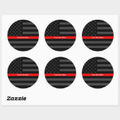 Sticker Rond Drapeau américain noir personnalisé Accent mince (Feuille)