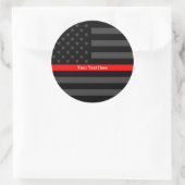 Sticker Rond Drapeau américain noir personnalisé Accent mince (Sac)