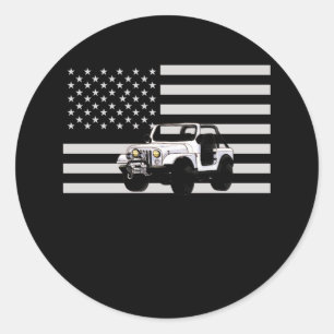Sticker Rond Drapeau américain Off Road Off Road USA
