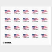 Sticker Rond Drapeau Américain Ou Libre En Direct - New Hampshi (Feuille)