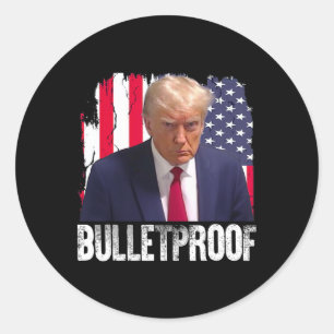Sticker Rond Drapeau Américain Pare-Balles Trump Républicain Pr