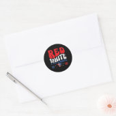 Sticker Rond Drapeau américain Patriot Skeleton Independence (Enveloppe)