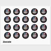Sticker Rond Drapeau américain Patriotic Bowling (Feuille)