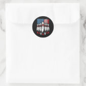 Sticker Rond Drapeau américain Patriotic Bowling (Sac)