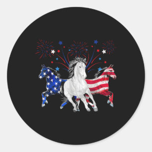 Sticker Rond Drapeau américain patriotique 4 juillet