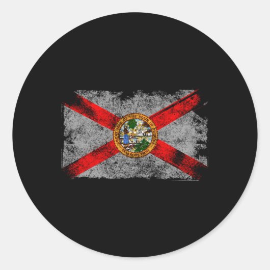 Sticker Rond Drapeau américain Patriotique Distorti Floride (Devant)
