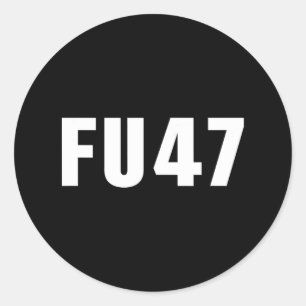 Sticker Rond Drapeau américain patriotique Fu47 drôle anti Trum