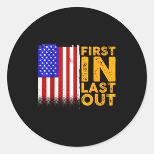 Sticker Rond Drapeau américain patriotique - liberté - fierté
