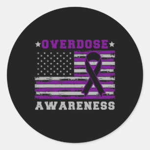 Sticker Rond Drapeau américain patriotique surdose de drogue Op