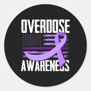 Sticker Rond Drapeau américain patriotique surdose de drogue Op