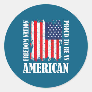 Sticker Rond Drapeau américain patriotique Usa Liberté