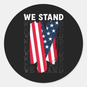 Sticker Rond Drapeau américain patriotique Usa - liberté - fier