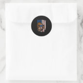 Sticker Rond Drapeau américain paysan vache cadeau (Sac)