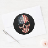 Sticker Rond Drapeau américain personnalisable (Enveloppe)