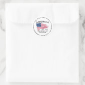 Sticker Rond Drapeau américain personnalisé Rouge Blanc Bleu Bl (Sac)