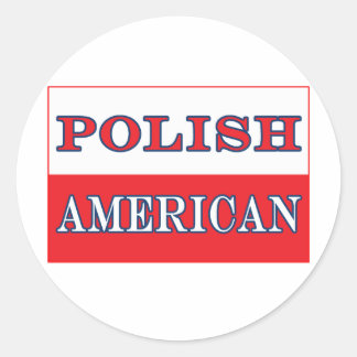 Sticker Rond Drapeau américain polonais