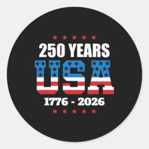 Sticker Rond Drapeau américain pour le 250e anniversaire de l'A