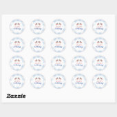 Sticker Rond Drapeau américain Prépa Gingham Bleu (Feuille)