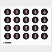 Sticker Rond Drapeau américain Puggy (Feuille)